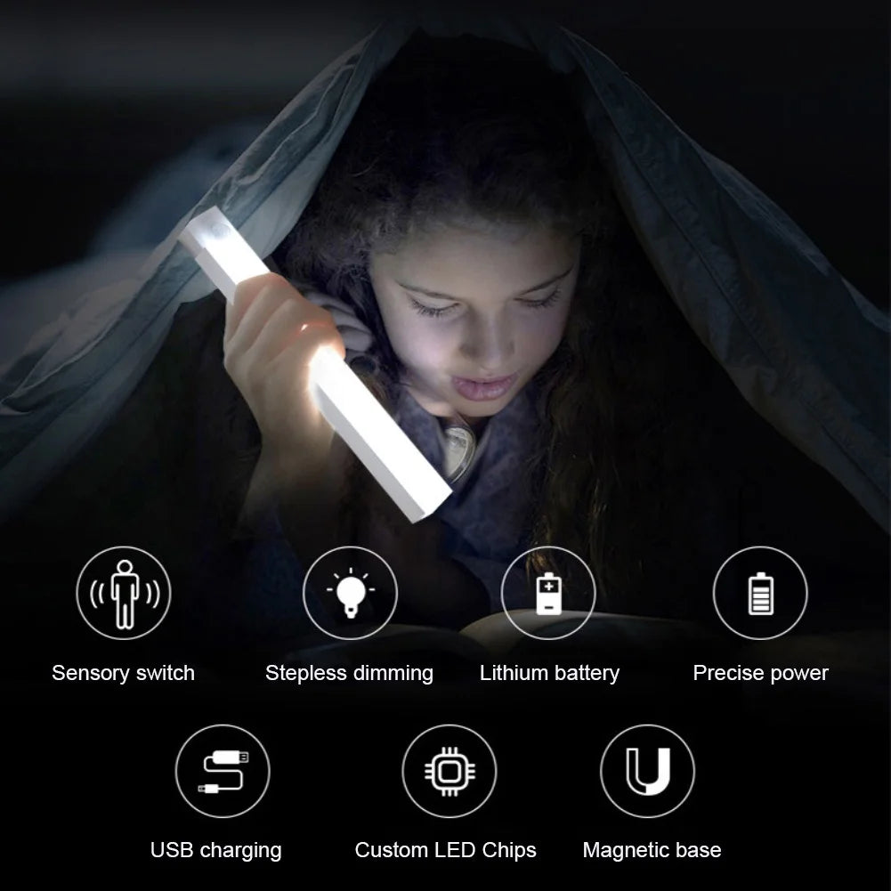 Cabinet Light USB Rechargeable Motion Sensor LED Bar Light Induction Night Light Portable Kitchen Bedside Wardrobe Closet Aisle