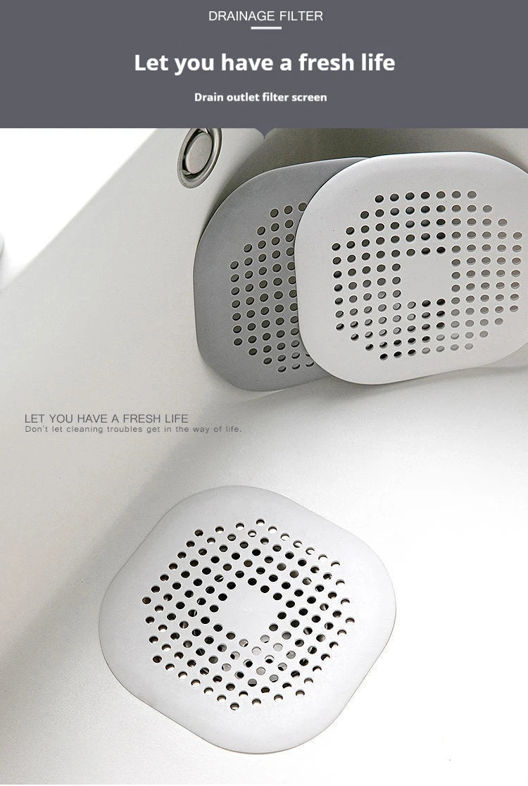 Sewer with Suction Cup, Floor Drain Mat, Kitchen, Bathroom, Anti Clogging Hair Filter